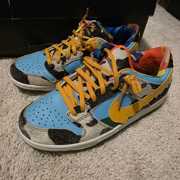 Nike Mens Ben & Jerry SB Chunky Dunky Dunks Cow Print Colorful Size 8